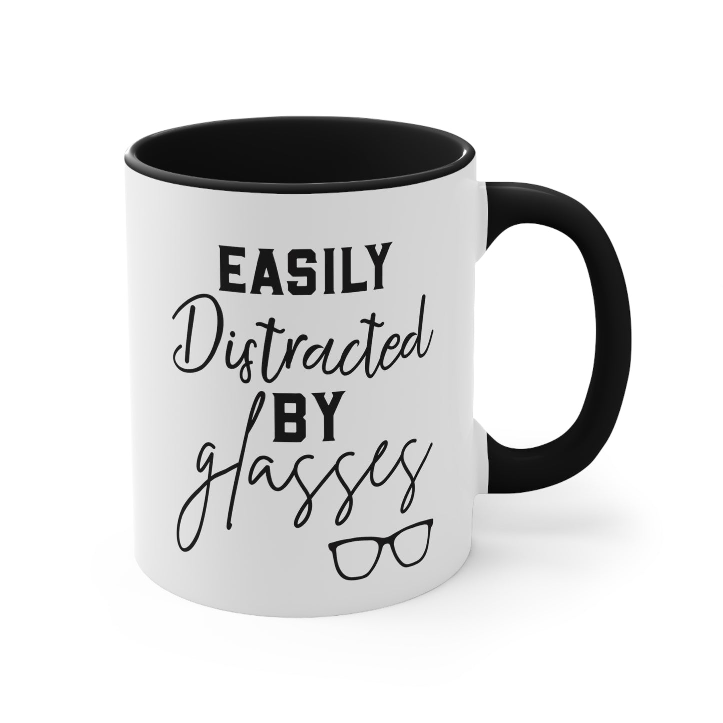 Easily Distracted by Glasses Coffee Mug, Optometrist, Optician, Eye Doctor Gift, Optical Art, Prescription Glasses, Ophthalmologist Decor